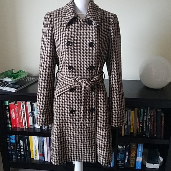 J. Crew Factory Jackets & Blazers - J. Crew Factory Belted Houndstooth Coat